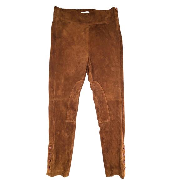 Sundance Pants - Sundance Brown 100% Leather Equestrian-style Riding Pants Suede Stretch Large
